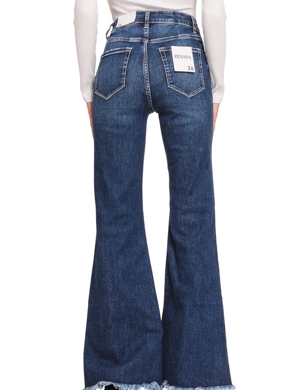 27 31 Zenana High-Rise Dark Blue Flare Jeans - Women - Picture 2 of 3